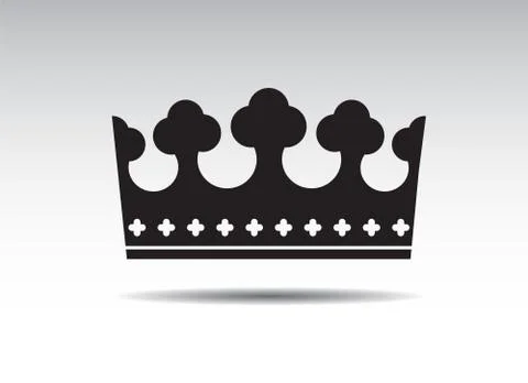 Shape of black vector king crown and icon. Vector Illustration. Stock Illustration