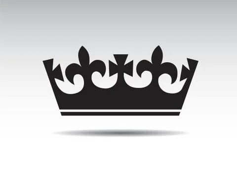 Shape of black vector king crown and icon. Vector Illustration. Illustrazione stock