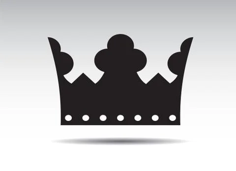 Shape of black vector king crown and icon. Vector Illustration. Stock Illustration
