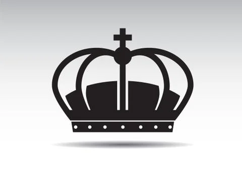Shape of black vector king crown and icon. Vector Illustration. Stock Illustration