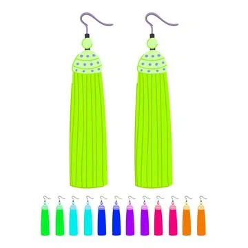 Shape boho earrings vector cartoon graphic Stock Illustration