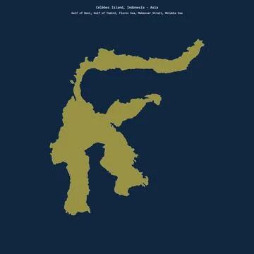 Shape of Celebes Island in the Java Sea, belonging to Indonesia Stock Illustration