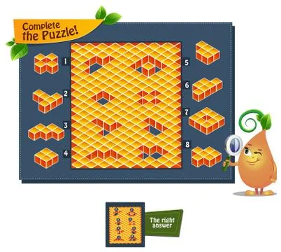 Shape complete the puzzle Stock Illustration