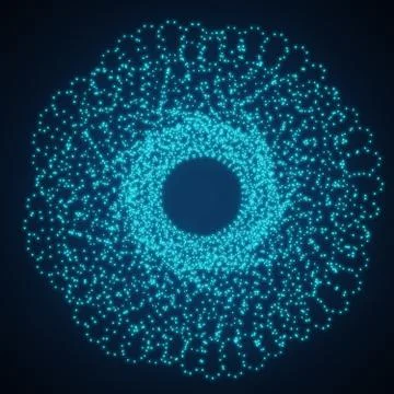 Shape Consisting of Points. 3d illustration, technology style. Illustrazione stock