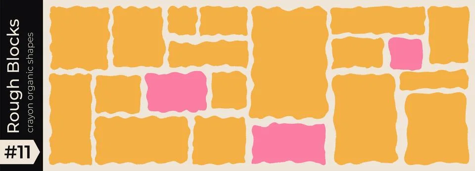 Shape crayon rectangle for frame square organic and text doodle zigzag. Box wavy Stock Illustration