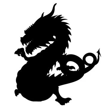 Shape of dancing dragon without wings Illustrazione stock