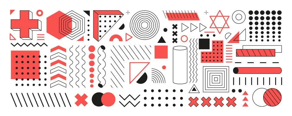 Shape design. Geometric texture. Pattern of dot. Element of line. Retro hal.. Stock Illustration