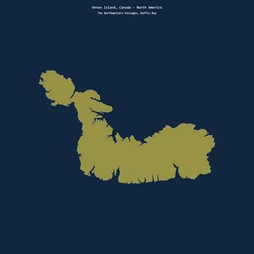 Shape of Devon Island in the Baffin Bay, belonging to Canada Ilustración de archivo