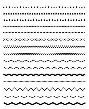 Shape dividers dividing lines borders set vector design 스톡 일러스트