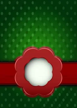 Shape dotted fabric with red ribbon blossom over vector illustration Ilustração Stock