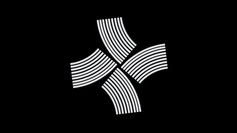 Shape elements smooth seamless transition loop animation. Blades and rings Stock Footage 96163590