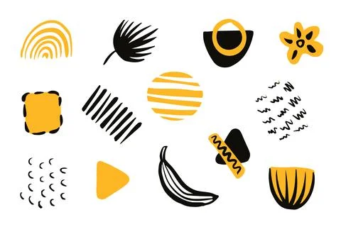 Shape elements in trendy style. Vector design elements. Abstract dots, lines 스톡 일러스트