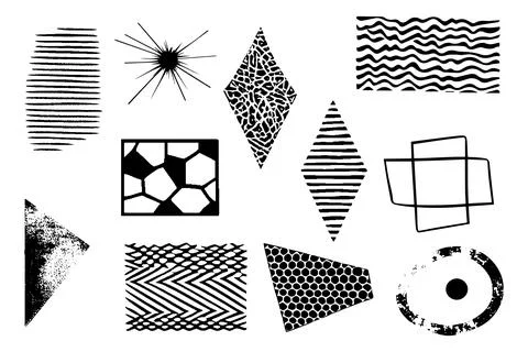 Shape elements in trendy style. Vector design elements. Abstract dots, lines Stock Illustration