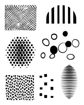 Shape elements in trendy style. Vector design elements. Abstract dots, lines Illustrazione stock