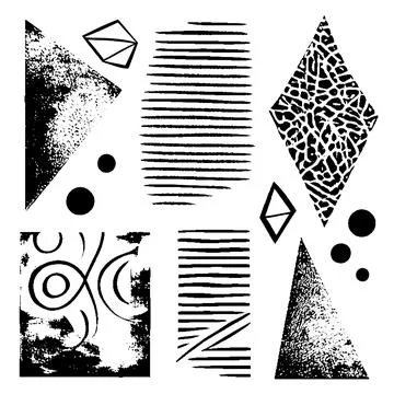 Shape elements in trendy style. Vector design elements. Abstract dots, lines Illustrazione stock