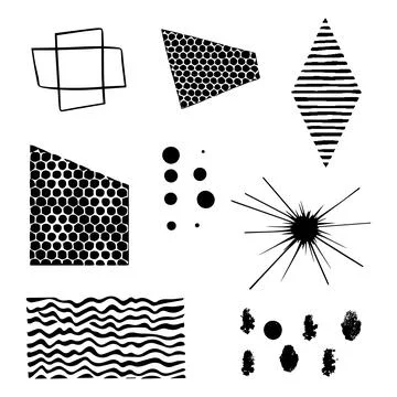 Shape elements in trendy style. Vector design elements. Abstract dots, lines 스톡 일러스트