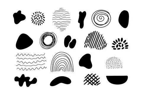 Shape elements in trendy style. Vector design elements. Abstract dots, lines Stock Illustration