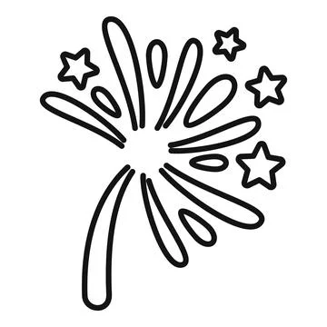 Shape firework icon outline vector. Carnival event Stock Illustration