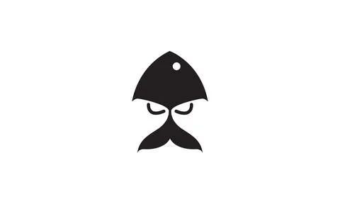 Shape fish tail with mustache logo vector icon illustration design Stock Illustration