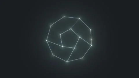 Shape formed by glowing lines against a dark background Stock Footage 339560735