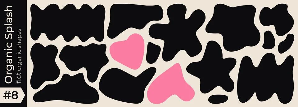 Shape frame blob with oval doodle organic for rectangle text box. Wavy amoeba Stock Illustration