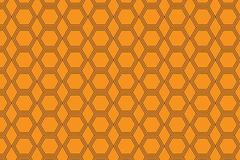 Shape geometric pattern with lines Seamless  orange vector background. Stock Illustration