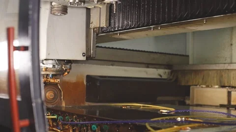 The shape of the glass is cut on the machine Stock Footage 105368777