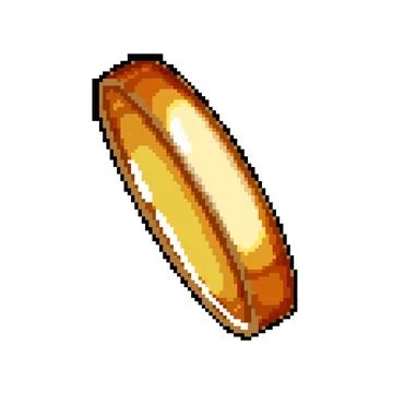 Shape golden ring pixel art vector illustration 스톡 일러스트