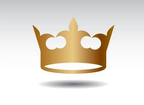 Shape of golden vector king crown and icon. Vector Illustration. 스톡 일러스트
