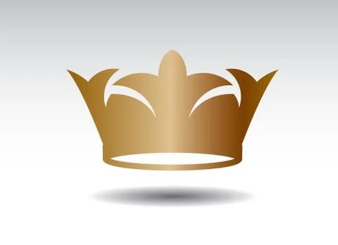 Shape of golden vector king crown and icon. Vector Illustration. Stock Illustration