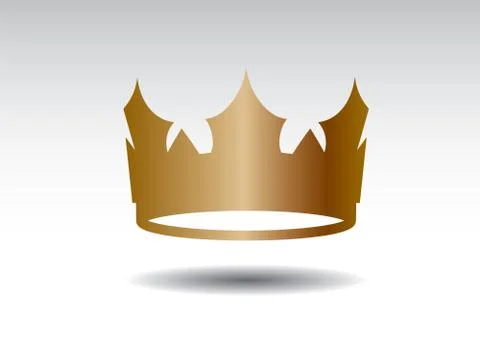 Shape of golden vector king crown and icon. Vector Illustration. Stock Illustration