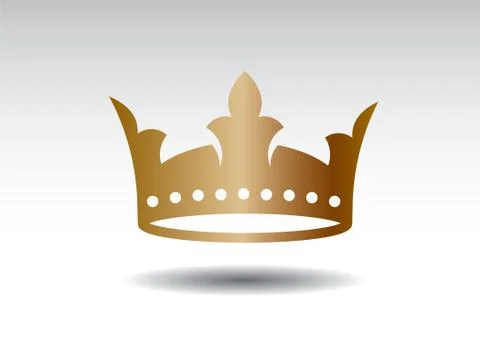 Shape of golden vector king crown and icon. Vector Illustration. 스톡 일러스트