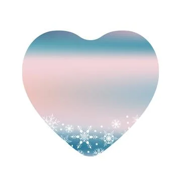 Shape Gradient heart in blue with Snowflakes. Beautiful element for backgroun Illustrazione stock