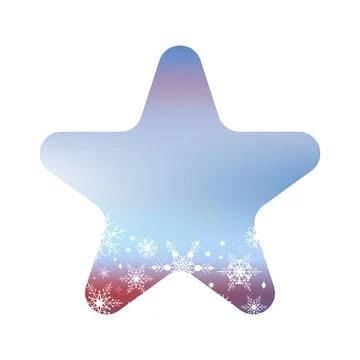 Shape Gradient star in blue with Snowflakes. Beautiful element for background 스톡 일러스트