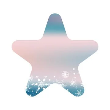 Shape Gradient star in blue with Snowflakes. Beautiful element for background Stock Illustration