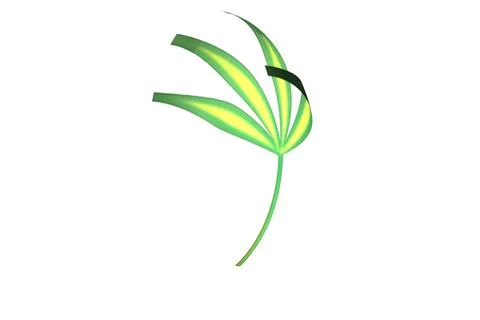 Shape grass green and yellow leafs 3d rendering Stock Illustration