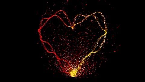 Shape of a heart on black background Stock Footage 83915468