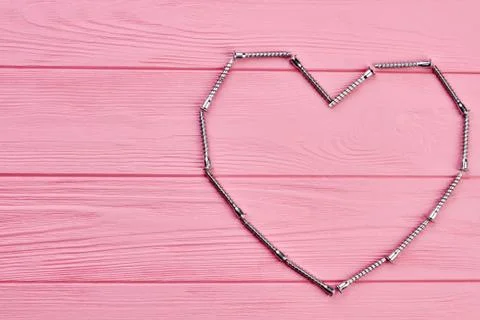 Shape of heart made from hardware. Stock Photos