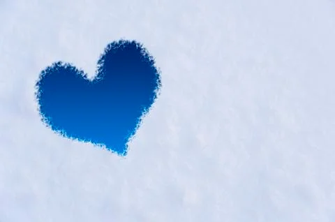 The shape of heart on the snow. Stock Illustration