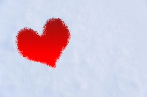 The shape of heart on the snow. Stock Illustration