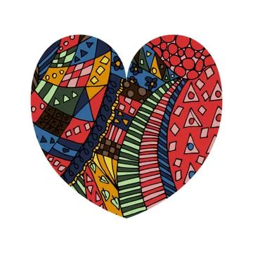 Shape of heart tangle pattern. Stock Illustration