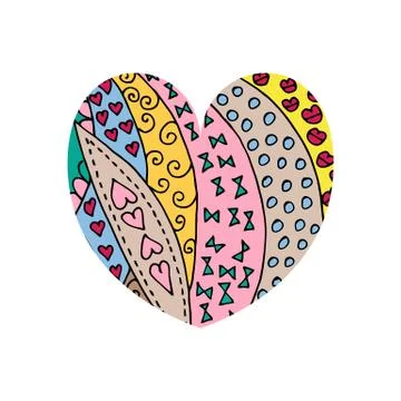 Shape of heart tangle pattern. 库存插图