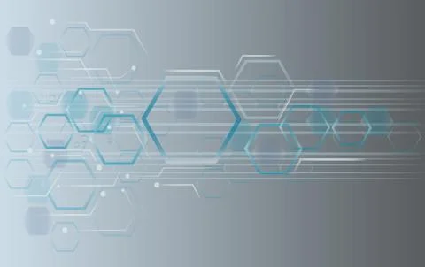 The shape of hexagon concept design abstract technology background 库存插图