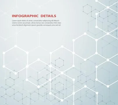 The shape of hexagon concept design abstract technology background Stock Illustration