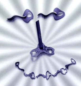 Shape of human face made of keys Stock Photos