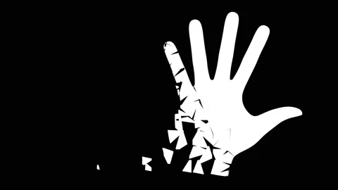 Shape of human hand isolated on black background. Stock Footage 237447217