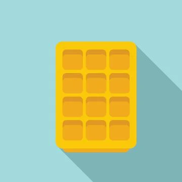 Shape ice cube tray icon flat vector. Water container Stock Illustration