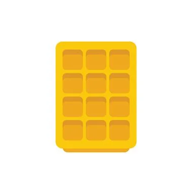 Shape ice cube tray icon flat vector. Water container Stockillustratie
