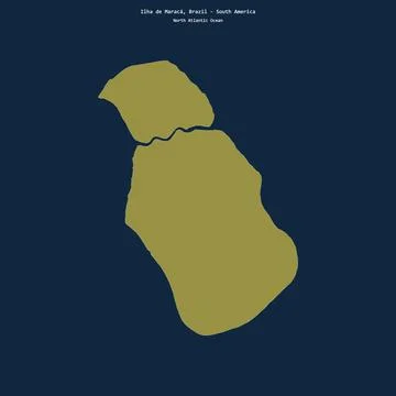 Shape of Ilha de Maraca in the North Atlantic Ocean, belonging to Brazil Stock Illustration