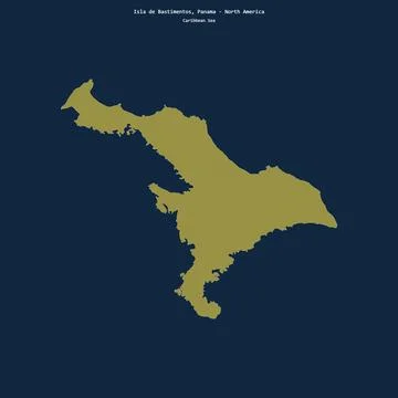 Shape of Isla de Bastimentos in the Caribbean Sea, belonging to Panama Stock-Illustration